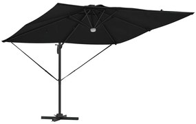 Konzolos Roma Napernyő LED-del Fekete 286x285x270 cm Alumínium