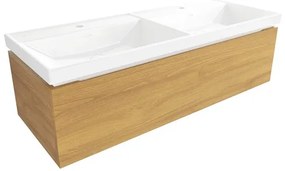 SAT Feel Fürdőszobaszekrény mosdóval 120x30x46 cm matt méztölgy SATFEEL120DMU4