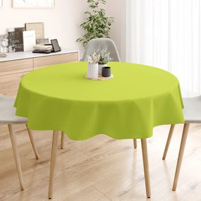 Goldea loneta dekoratív asztalterítő - zöld színű - kör alakú Ø 100 cm