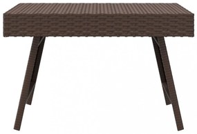 barna összecsukható polyrattan kisasztal 60 x 40 x 38 cm