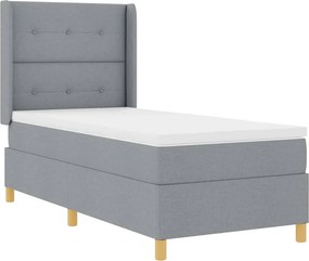 vidaXL Boxrugós ágy matracmal Világosszürke 140 x 200 cm szövet
