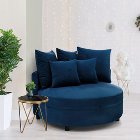 Kerek fotel, Velvet szövet kék, SALOTO