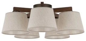 Brilagi - Felületre szerelt csillár LATTE 5xE27/15W/230V fenyő/krémszínű