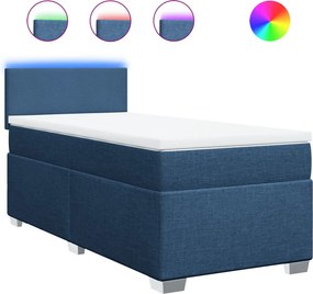 vidaXL kék szövet rugós ágy matraccal 100 x 200 cm