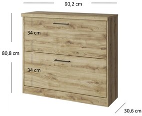Cipőtároló Deloris 2K (navarra tölgy). 1052896