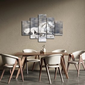 Kép - Fehér lovak télen (150x105 cm)