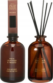 Aroma Diffúzor Üveg 500 ML Bőr És Fa 8,5X15,5CM Rattan Pálcikák