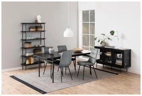 Fekete polcos állvány kőrisfa dekorral 94x172 cm Angus – Actona