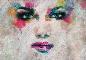 Fotótapéta Akvarell Újság Portré Nők Boho Minimalizmus 300x210 +ragasztó