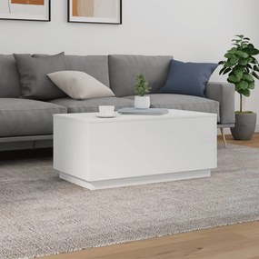 Fehér dohányzóasztal LED-lámpákkal 90x50x40 cm
