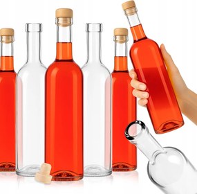 10 db-os Palack Szett Futura 500ml Pálinka Tinktúra Bor Gyümölcslé Szirup Dugók