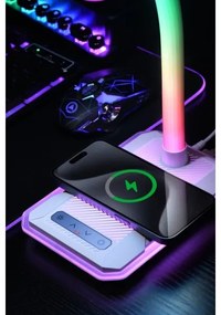 Immax 08989L - LED RGBW Dimmelhető asztali lámpa Qi töltővel 30W/230V fekete