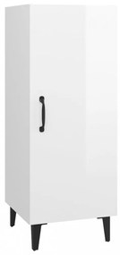 magasfényű fehér szerelt fa tálalószekrény 34,5 x 34 x 90 cm