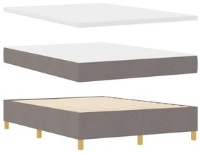Boxspring ágy matrac &amp; pad taupe 140x190 cm szövet