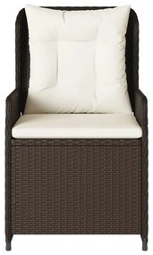 2 db barna polyrattan dönthető kerti szék