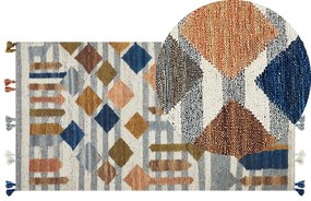 Színes kilim gyapjúszőnyeg 80 x 150 cm KASAKH Beliani