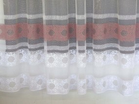 Mg Függöny 768/16 fehér/BR Rózsaszín 250x180cm Készre Szerelt M