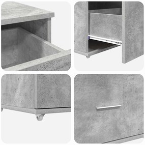 Asztal fiókkal Beton szürke 131.5 x 50 x 106.5 cm Faanyag