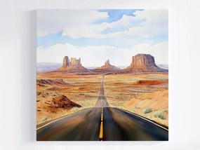 Vászonkép Canvas Monument Valley Út Sivatag Usa Utah 40x40