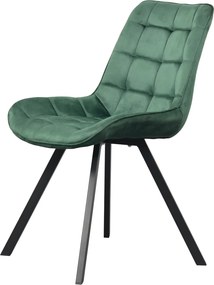 Étkezőszék, sötétzöld Velvet szövet/fekete, SAMIRA