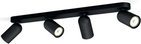 Philips - LED RGBW fényerőszabályozható spotlámpa 4xGU10/4,8W/230V3000K fekete + távirányító