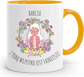 Sárga Bögre Nagymama Napja Veled Minden Menőbb, fényképes nyomtatással