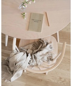 Kerek étkezőasztal tölgyfa dekoros asztallappal 115x115 cm Yumi - Rowico