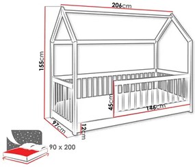 Gyerekágy 90 cm Godna (bükk) (ágyráccsal). 1103327