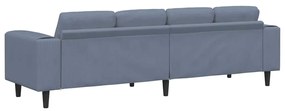Szövet kanapé párnával Kék 208 cm Bársony anyag
