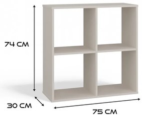 Malax 2x2 polc, 74x75x30 cm, kasmír