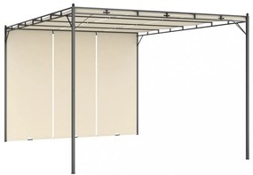 vidaXL krémszínű kerti pavilon oldalfüggönnyel 4 x 3 x 2,25 m