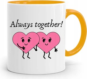 Sárga Bögre Lányoknak Always Together! fényképes nyomattal