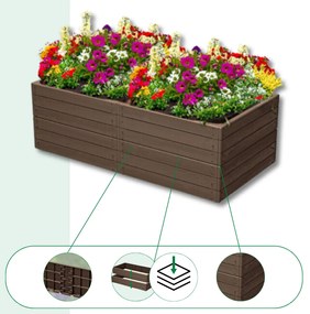 Prosperplast WOODY magaságyás, 149x75,6x25cm, barna