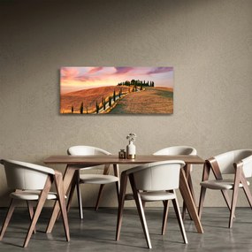 Kép - Ház a dombon, Toszkána, Olaszország (120x50 cm)