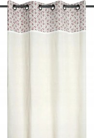 Kész függöny Ginny 140x260 cm piros virágok áttetsző pamut Boho