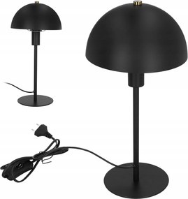 Asztali éjjeli lámpa olvasóhoz, fekete, fém, álló, lámpabúra