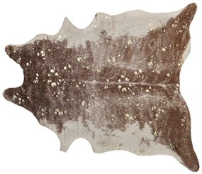 Barna Mű Marhabőr Szőnyeg Arany Foltokkal 130 x 170 cm BOGONG Beliani