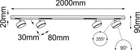 Antigo Drop Line Move 1027 Spotlámpa 4x15W/GX53 IP20