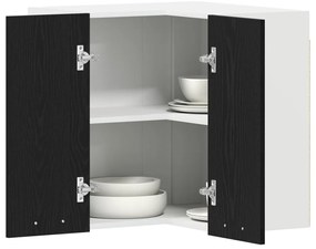 vidaXL Függőleges Sarokszekrény - Fekete Tölgy - 57 x 57 x 60 cm - Mérnöki fából készült