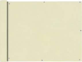 vidaXL 90x400 cm Krém Oxford szövetű erkély ablak sötétítő
