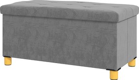 HOMCOM Összecsukható Tárolópad Kárpitozott Pad, Bársonyos Kinézettel, Tárolópad Lábakkal, Trunk Pad Nappaliba, Hálószobába, Előszobába 76 x 38 x 38 cm