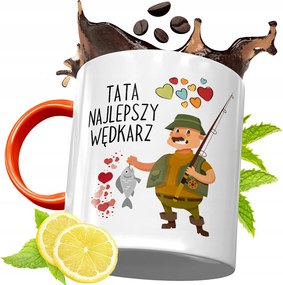 Narancssárga Bögre Horgászoknak Ajándék fényképes nyomtatással