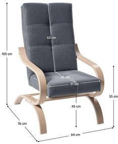 Relax fotel Gona (szürke + bükk) . 1096925
