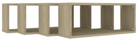 4 db sonoma tölgy szerelt fa négyszögű fali polc 60x15x23cm
