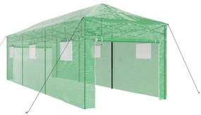 Sétáló Üvegház Felpattintható Kerettel – Zöld, 870 x 290 x 315 cm, acél