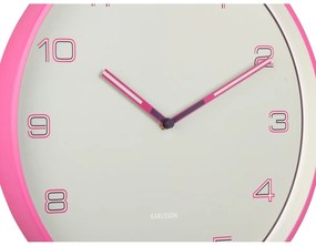Karlsson 6013BP dizájner falióra, rózsaszín, átmérő: 40 cm