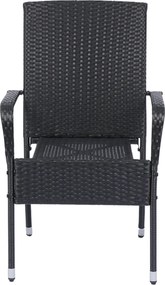 Juskys Rattan székek Yoro 2 db - fekete