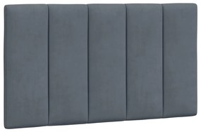 sötétszürke bársony fejtámla párna 90 cm