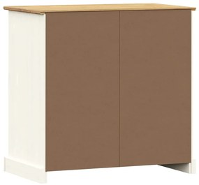VIGO fehér tömör fenyőfa fiókos tálalószekrény 78x40x75 cm