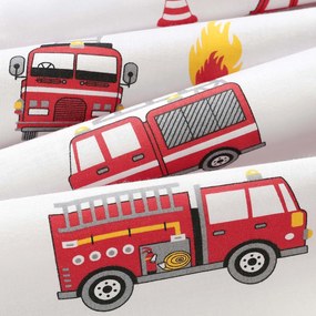 Goldea gyermek körgumis pamut lepedő kiságyba - tűzoltóautók 60 x 120 cm
